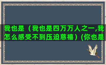 我也是（我也是四万万人之一,我怎么感受不到压迫慈禧）(你也是我也是)