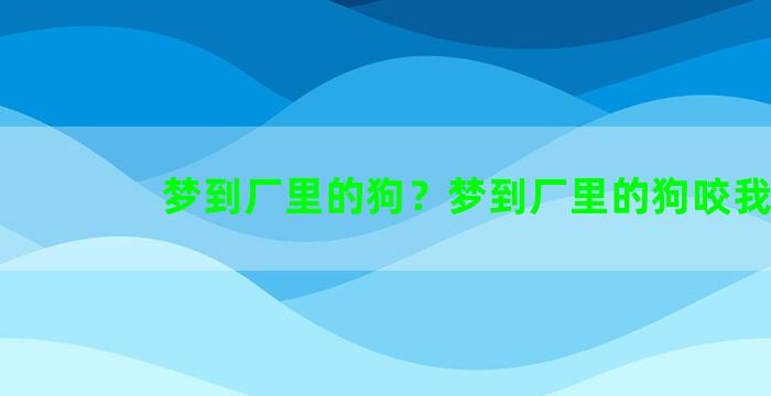 梦到厂里的狗？梦到厂里的狗咬我