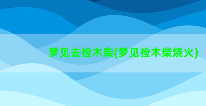 梦见去捡木柴(梦见捡木柴烧火)